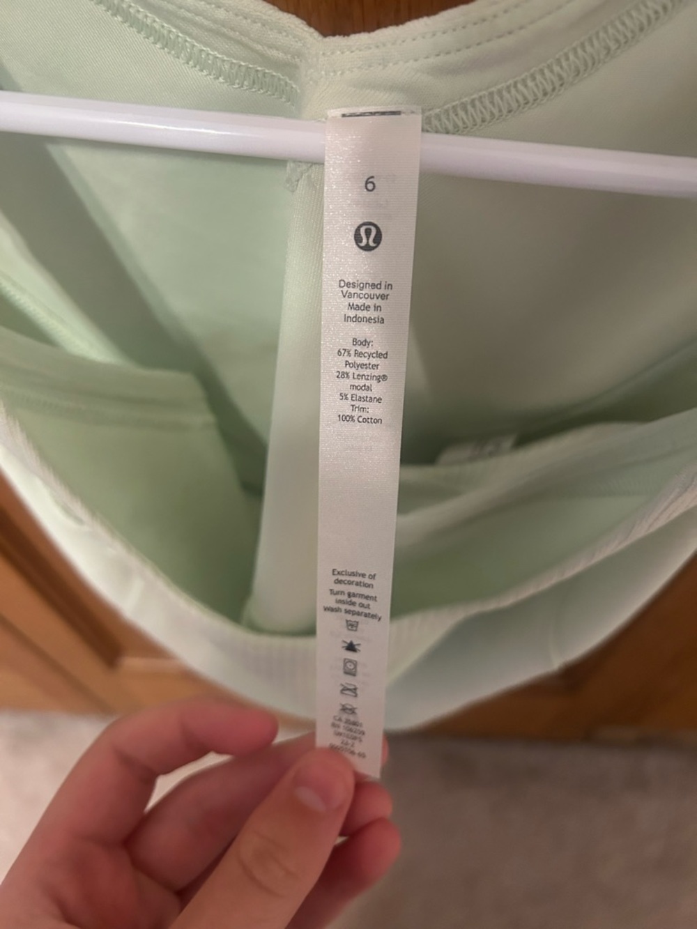 NWOT lululemon athletica light sage Ribbed Crop Tank - Picture 3 of 3